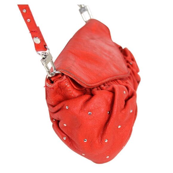 Latico SOFT RED GENUINE LEATHER STUDDED X-BODY SHOULDER BAG HANDBAG CLUTCH PURSE - Picture 3 of 16